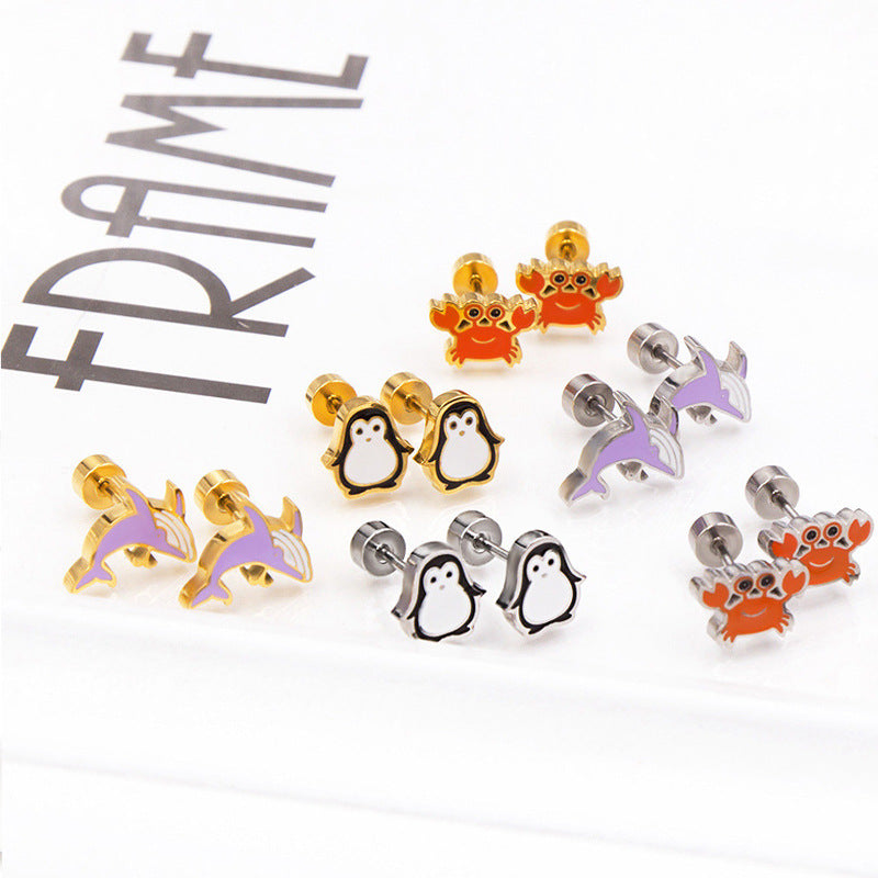 Pendientes De Acero Inoxidable Conejo Animal al por mayor